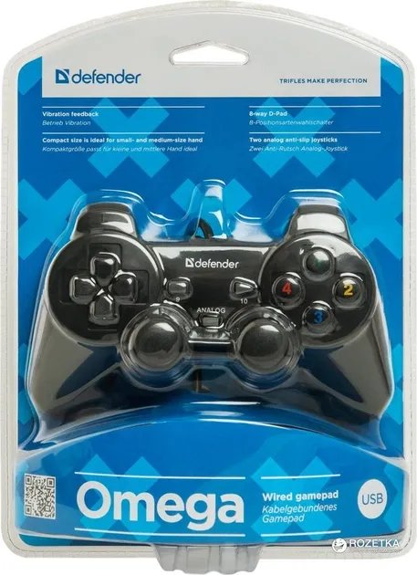 Проводной геймпад Defender Omega PC Black (64247)