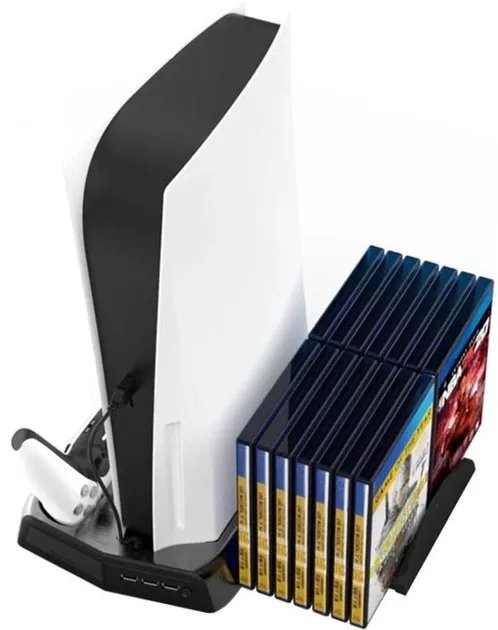 Вертикальная подставка BYIT для консоли PlayStation 5 с отделением под диски (LP13833)