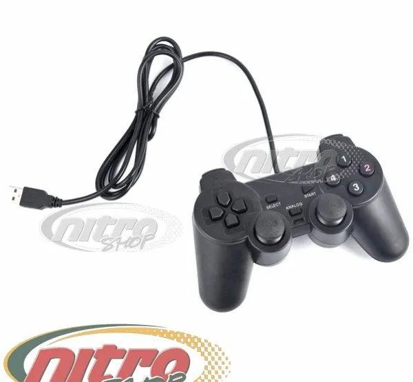 Джойстик USB для ПК PC GamePad DualShock вибро проводной Черный