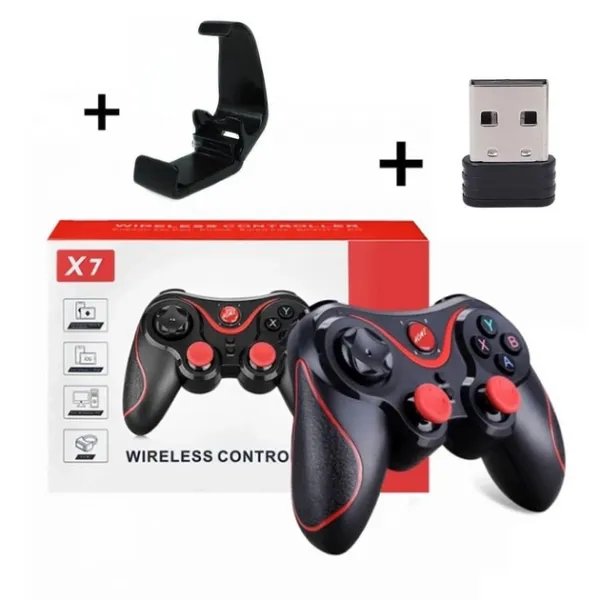 Беспроводной геймпад-джойстик GenGame X7 Bluetooth (С usb-передатчиком и креплением) Black