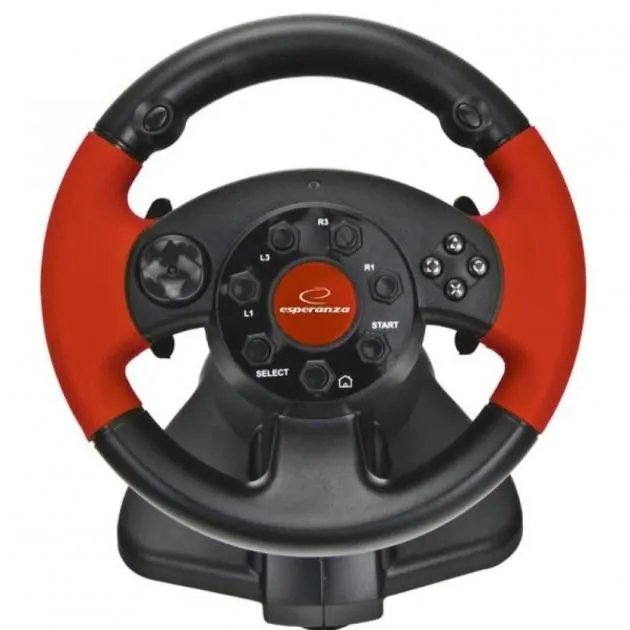 Игровой проводной руль Esperanza USB PC/PS3/PS2 Black/Red (EG103)