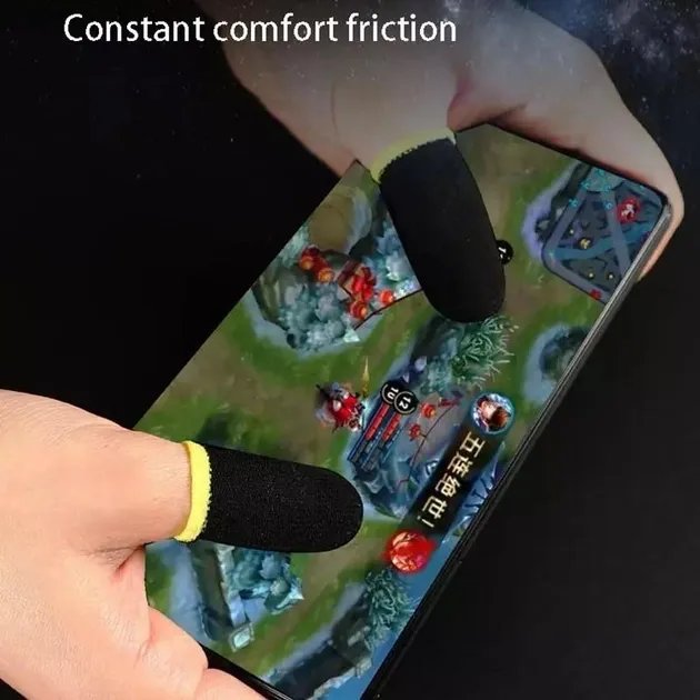 Напальчники для игр на смартфоне мобильные напальчники 16 штук Чёрные Без бренда