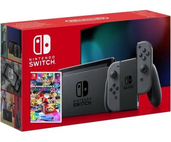 Nintendo Switch Gray (Upgraded version) + Игра Mario Kart 8 Deluxe (русская версия)