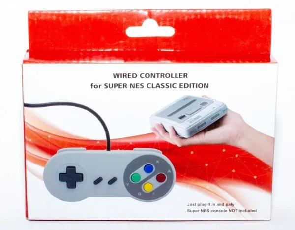 Джойстик для приставки Супер Нінтендо 16 біт (сір, 180 см, вузький роз'єм)