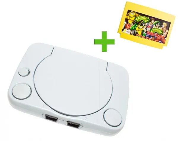 Игровая приставка Денди 8 бит PS1 (16 игр + Battletoads 1+2: Double Dragon!, поддержка картриджей Dendy)