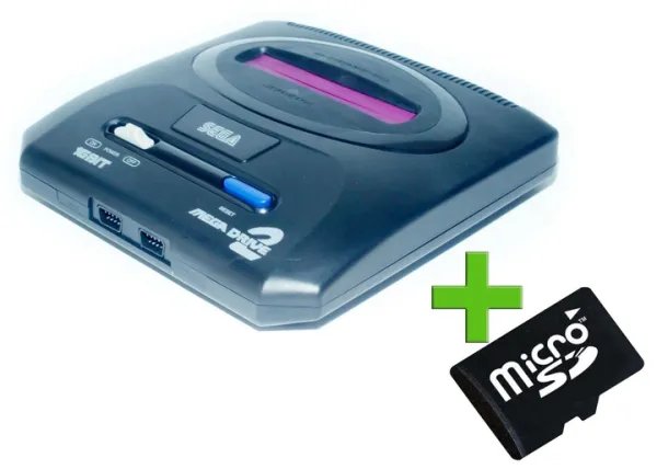 Игровая приставка Сега Мега Драйв 16 бит (9 игр встроенно +1046 игр на карте! Поддержка MicroSD. Поддержка картриджей Sega Mega Drive 2)