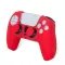 Силиконовый защитный красный чехол и накладки на стики (thumb grips) DOBE для геймпада DualSense консоли Sony PlayStation 5 (PS5 / PS5 Digital Edition)