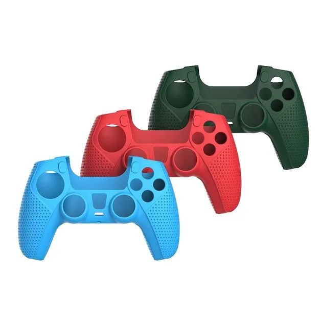 Силиконовый защитный красный чехол и накладки на стики (thumb grips) DOBE для геймпада DualSense консоли Sony PlayStation 5 (PS5 / PS5 Digital Edition)