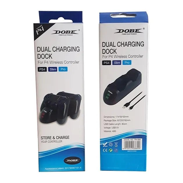 Двойная зарядная dock станция DOBE подставка для 2-х контроллеров Dualshock Playstation PS4 / PS4 SLIM / PS4 PRO c LED индикаторами статуса зарядки