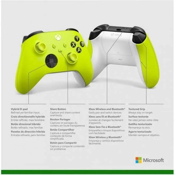 Microsoft Xbox Series X | S Wireless Controller with Bluetooth (Electric Volt) + Адаптер беспроводного геймпада для Windows (Upgrade Version)