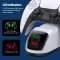 Зарядка для джойстика PS5 Dobe Док Станция для PlayStation 5 PS5 DualSense на 2 геймпада с LED подсветкой Серый