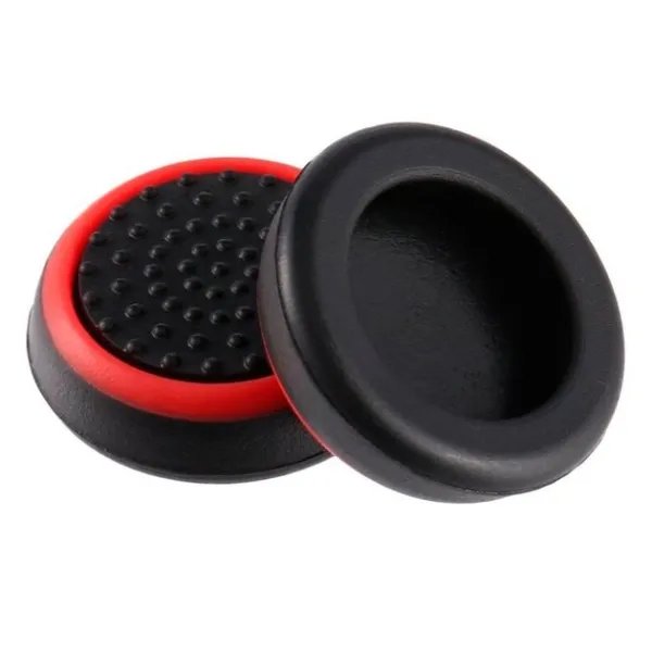 Силиконовые накладки на аналоговые стики Honson для Dualshock 4 черный с красной окантовкой 2 шт