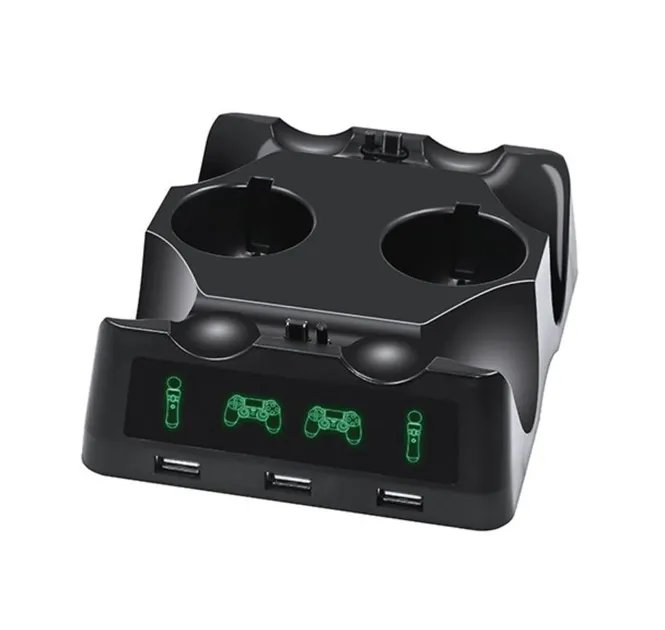 Зарядная док-станция IPLAY 4 в 1 для DualShock 4 и PS Move (PS4) Black