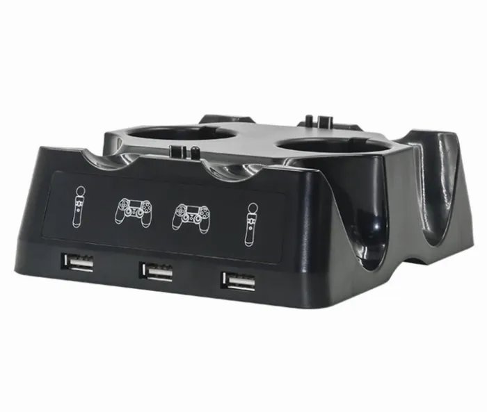 Зарядная док-станция IPLAY 4 в 1 для DualShock 4 и PS Move (PS4) Black