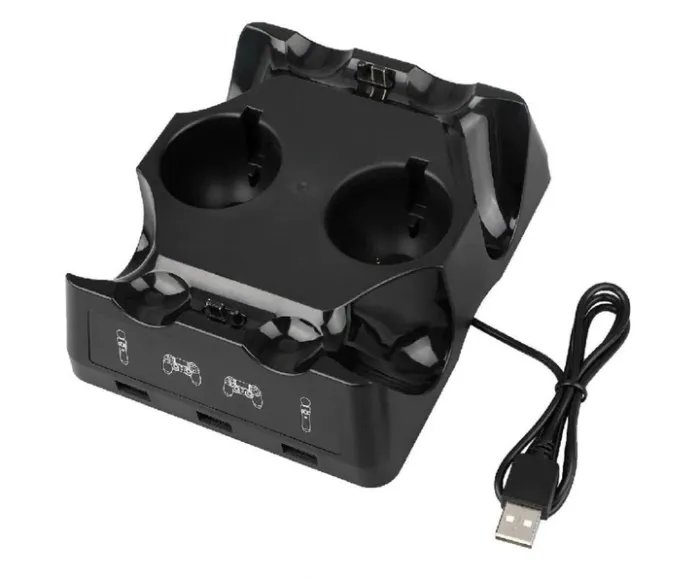 Зарядная док-станция IPLAY 4 в 1 для DualShock 4 и PS Move (PS4) Black