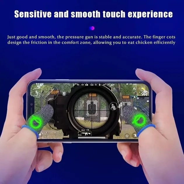 Игровые напальчники для смартфона ( носки ) для игр на телефоне в CoD (геймпад триггеры курки для смартфона для PUBG Mobile ) 4 шт Серый Без бренда