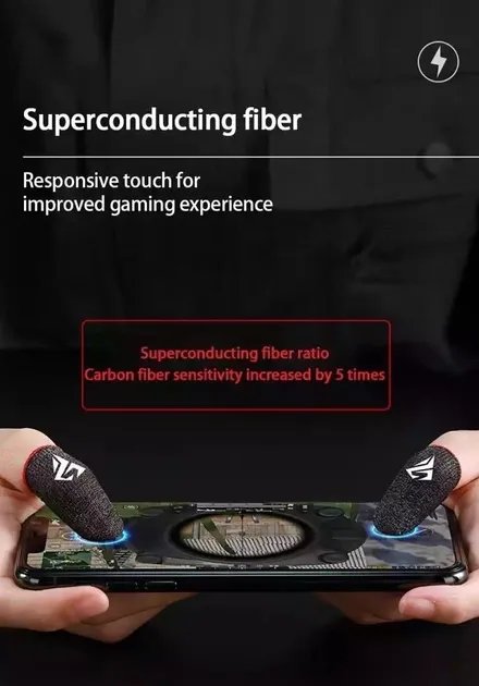 Киберспортивные сенсорные напальчники (носки) для игр на телефоне CoD (геймпад триггеры курки для смартфона для PUBG Mobile) 2 шт Красный Без Бренда