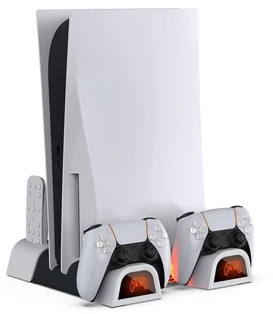 Мультифункциональная Док-Станция DOBE для Playstation 5 с LED зарядкой для 2-х геймпадов PS5 Dualsense и охлаждением консоли (TP5-05100)