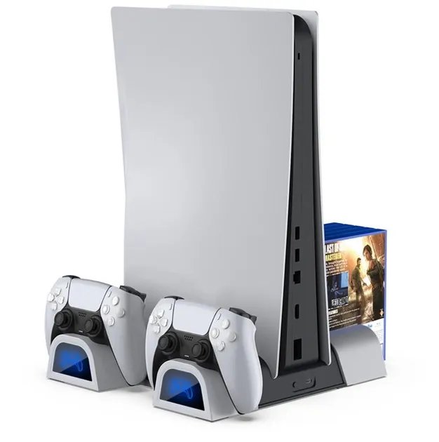 Мультифункциональная Док-Станция DOBE для Playstation 5 с LED зарядкой для 2-х геймпадов PS5 Dualsense и охлаждением консоли (TP5-05100)