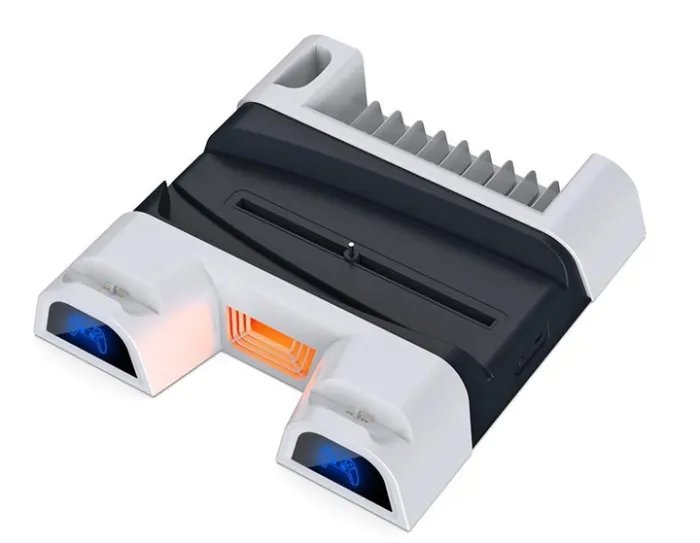 Мультифункциональная Док-Станция DOBE для Playstation 5 с LED зарядкой для 2-х геймпадов PS5 Dualsense и охлаждением консоли (TP5-05100)