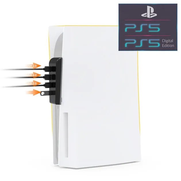 USB HUB DOBE 2.0 (USB хаб) чотири USB-A 2.0 роз'єм для консолі Sony PlayStation 5 (PS5 / PS5 Digital Edition)