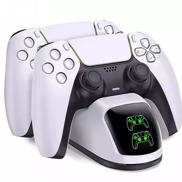 Зарядка для джойстика PlayStation 5 Beboncool Док Станция для PS5 DualSense на 2 геймпада Серый (642243524)