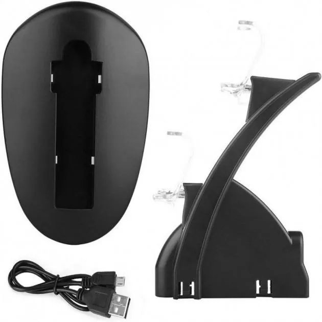 Двойная зарядная станция Dual USB Charging Stand для геймпадов PlayStation (PS4 / PS4 Slim / PS4 Pro) Dualshock 4 Черный Без Бренда