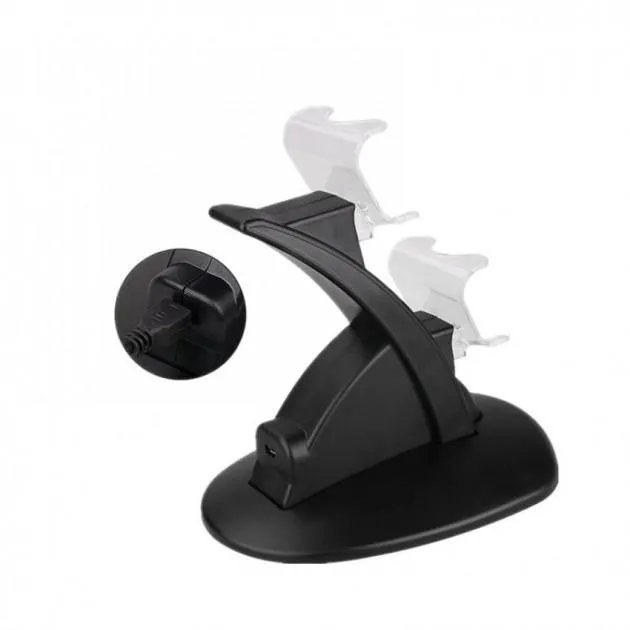 Двойная зарядная станция Dual USB Charging Stand для геймпадов PlayStation (PS4 / PS4 Slim / PS4 Pro) Dualshock 4 Черный Без Бренда