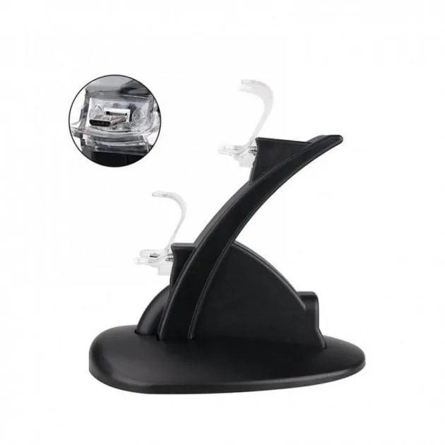 Двойная зарядная станция Dual USB Charging Stand для геймпадов PlayStation (PS4 / PS4 Slim / PS4 Pro) Dualshock 4 Черный Без Бренда