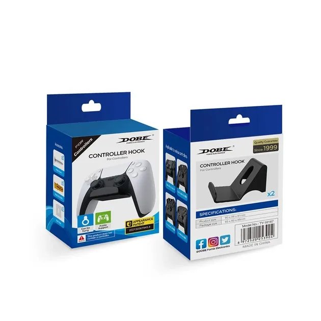 Крепление-держатель на стену DOBE для контроллера DualSense консоли PlayStation 5 (PS5/PS5 Digital Edition), DualShock PS4 PRO / SLim /Fat, геймпада Microsoft Wireless Controller Xbox Series X | S, Xbox One X / S / Xbox One
