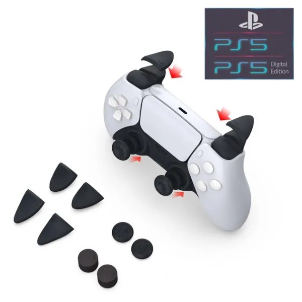 Силіконові накладки на стіки і тригери L2/R2 DOBE (trigger kit, thumb grips) для геймпада DualSense Sony PlayStation PS5 / PS5 Digital Edition
