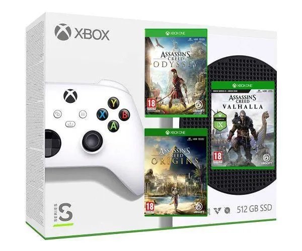 Microsoft Xbox Series S 512Gb + Assassin’s Creed Valhalla/Вальгалла + Odyssey/Одиссея + Origins/Истоки (русские версии)