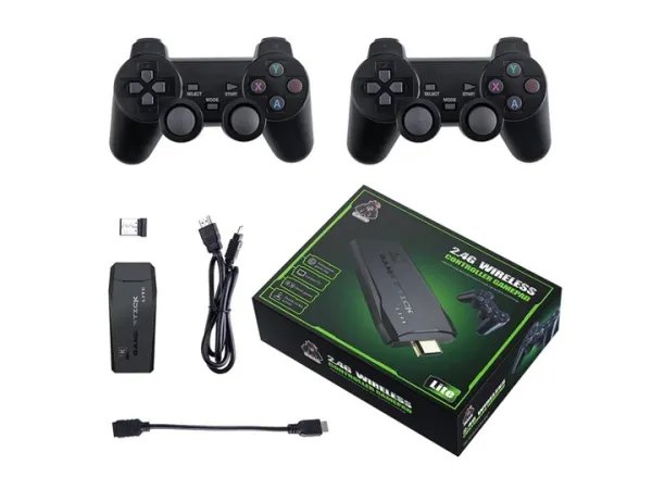 Игровая консоль Data Frog 4K с двумя беспроводными контроллерами Retro TV Dendy Черный (1010-941-00)