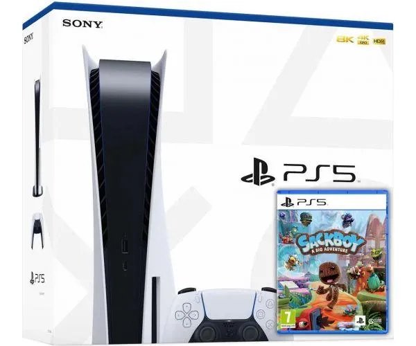 Sony PlayStation 5 White 825Gb + Sackboy: A Big Adventure (русская версия)