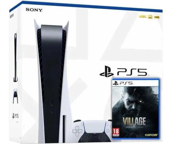 Sony PlayStation 5 White 825Gb + Resident Evil: Village (русская версия)