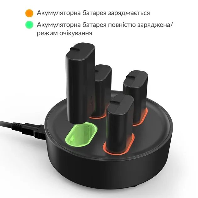 Зарядная dock станция DOBE с четырмя аккумуляторными батареями емкостью 800 mAh для геймпада Microsoft Wireless Controller консоли Xbox Series X / Xbox Series S, Xbox One X / S / Xbox One с LED подсветкой статуса зарядки