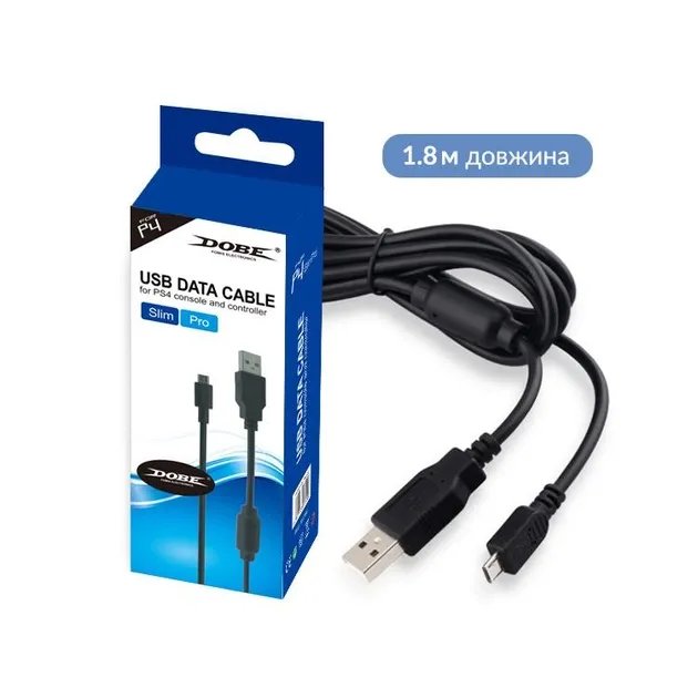 Зарядный кабель передачи данных DOBE 1.8м USB/micro USB для геймпада DualShock 4 консоли-приставки Sony PlayStation PS4 PRO / PS4 Slim / PS4 Fat