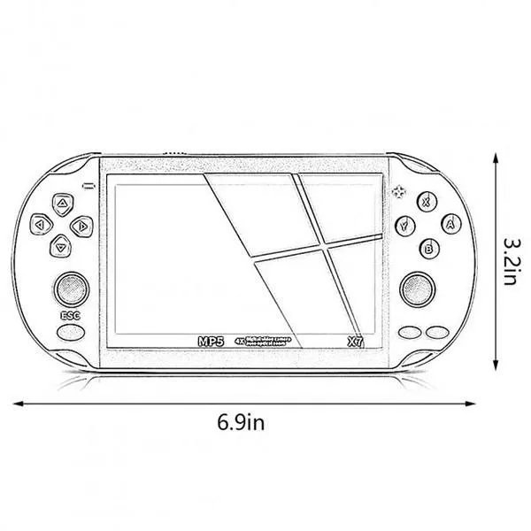 Игровая портативная консоль X7 | экран 4.3"| встроенные игры Синий