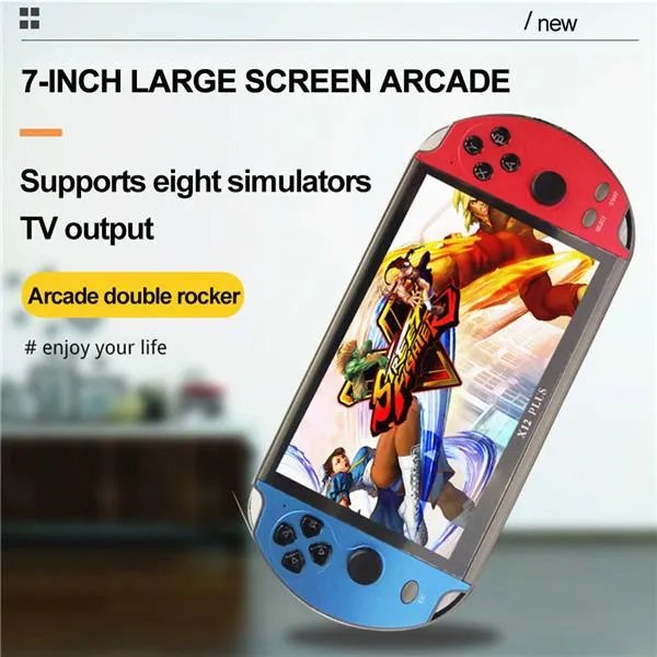 Игровая ретро приставка Puls PSP X12Puls 10000 игр 16gb-7" Портативная консоль с установленными играми, ТВ выход, с картой microSD 32Гб в комплекте