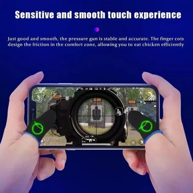 Напальчники для игр на телефоне мобильные носки для пальцев для Pubg mobile Cod Free Fire 4 шт Черный Без бренда