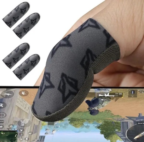 Киберспортивные профессиональные игровые сенсорные напальчники (носки) для игр на телефоне Fox CoD (геймпад триггеры курки для смартфона для PUBG Mobile) 4 шт Серый