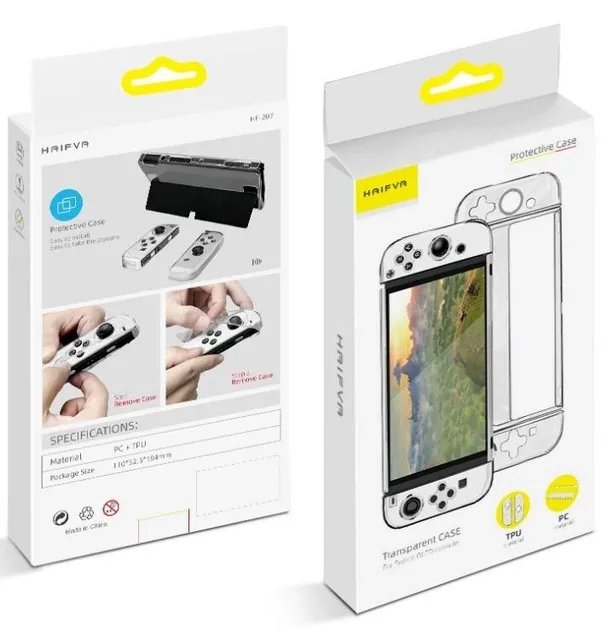 Прозрачный силиконовый чехол Haifva для Nintendo Switch OLED