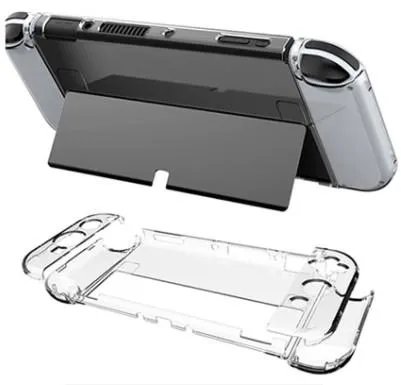 Супер комплект кейс + чехол + стекло + накладки для Nintendo Switch OLED / Black
