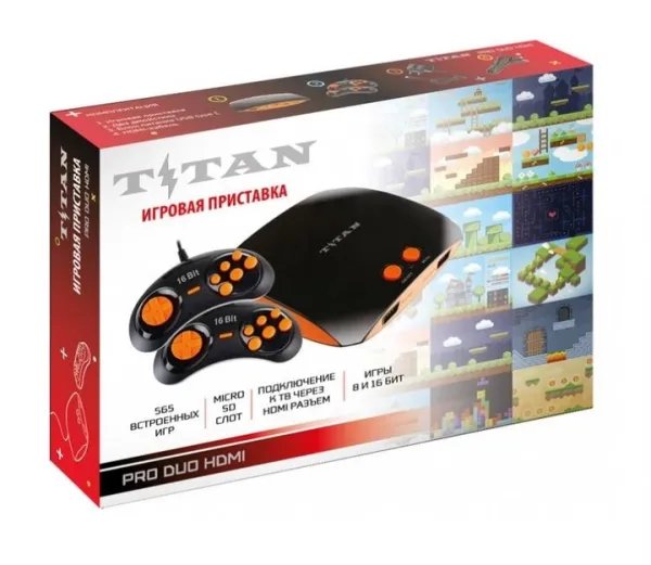 Игровая приставка Magistr Titan 3 ORANGE 565 игр HDMI с запуском игр с карты памяти SD
