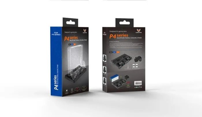 Зарядная док-станция XPRO PSCharger Dobe для PS Playstation 4 / PS4 SLIM / PRO с 2мя вентиляторами и зарядкой для 2-х геймпадов и подставкой на 16 дисков (102716472_2)