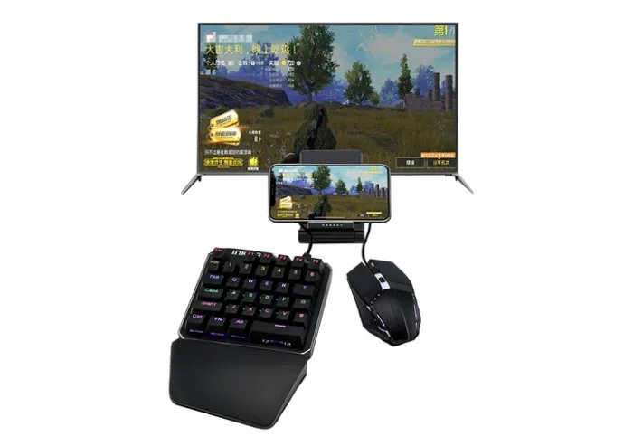 Мобильный игровой адаптер Bluetooth с охлаждением SUNROZ P6 Union PUBG Mobile Set с игровой клавиатурой (Inker) и мышкой 3 в 1 (SUN9319)