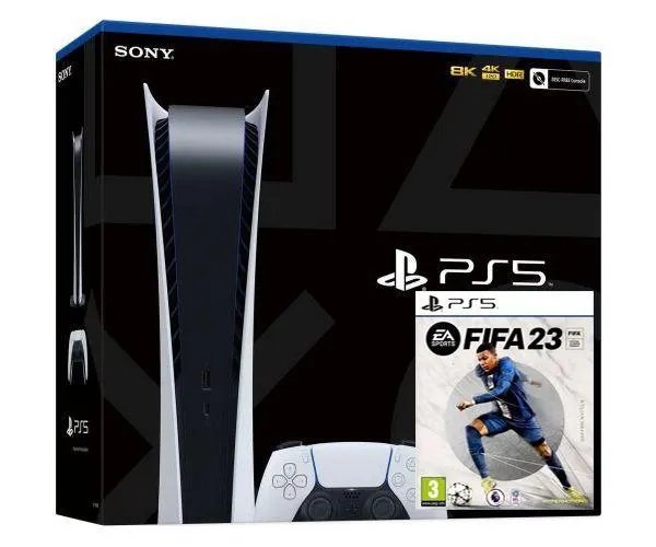 Sony PlayStation 5 White 825Gb Digital Edition + FIFA 23 (русская версия)