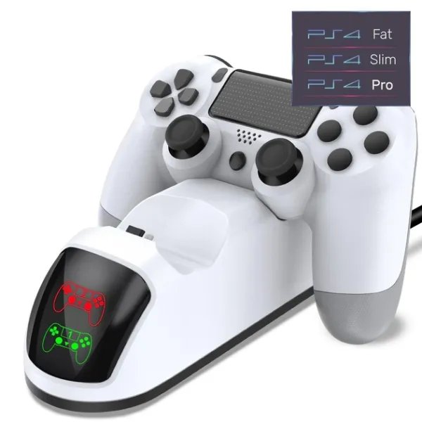 Двойная зарядная dock станция BEBONCOOL подставка для двух контроллеров Dualshock 4 Playstation PS4 PRO / PS4 Slim / PS4 Fat c LED индикаторами статуса зарядки геймпада