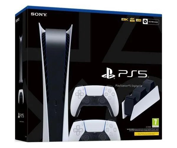 Sony PlayStation 5 White 825Gb Digital Edition + DualSense (White) + Charging Station