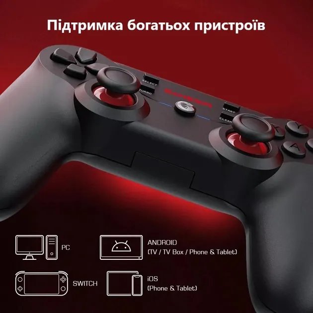 Геймпад GameSir T3S Bluetooth+USB мультиплатформенный джойстик Android, Windows 7/8/10, iOS, TV Box Черный